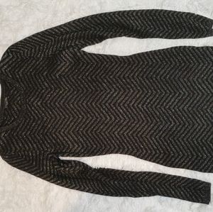 Express black and gold chevron knee length cocktail dress